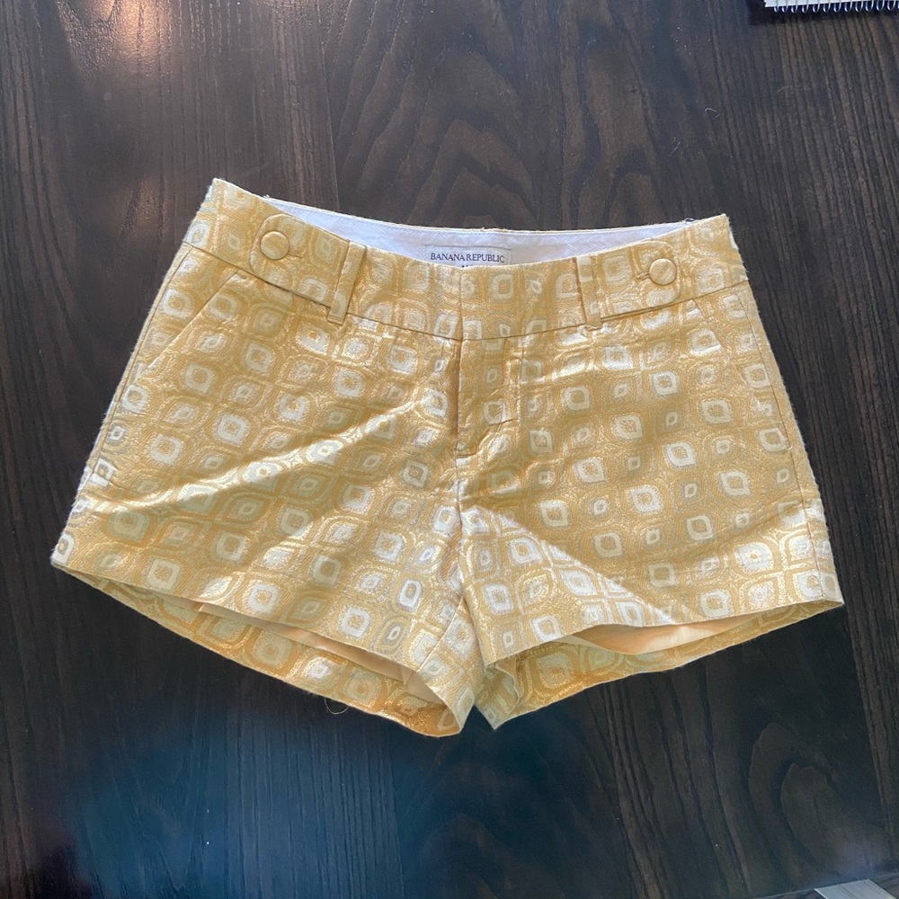 Banana Republic Gold Metallic Thread Shorts